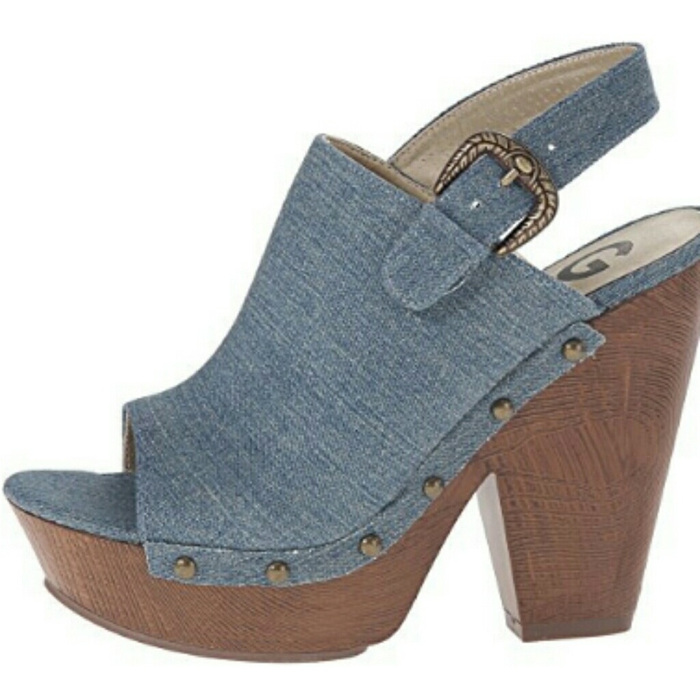 Guess Denim Clogs nwot